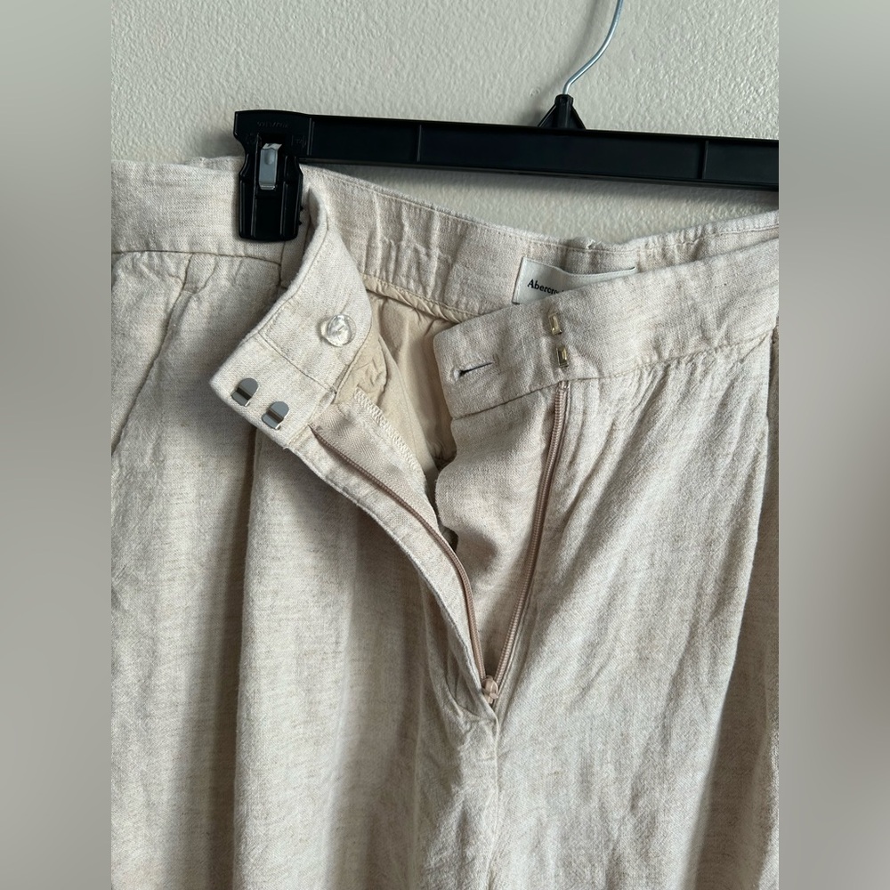 Abercrombie & Fitch Curve Love Tailored Linen-Blend Wide Leg Pant Size 33 / 16 - Picture 13 of 13